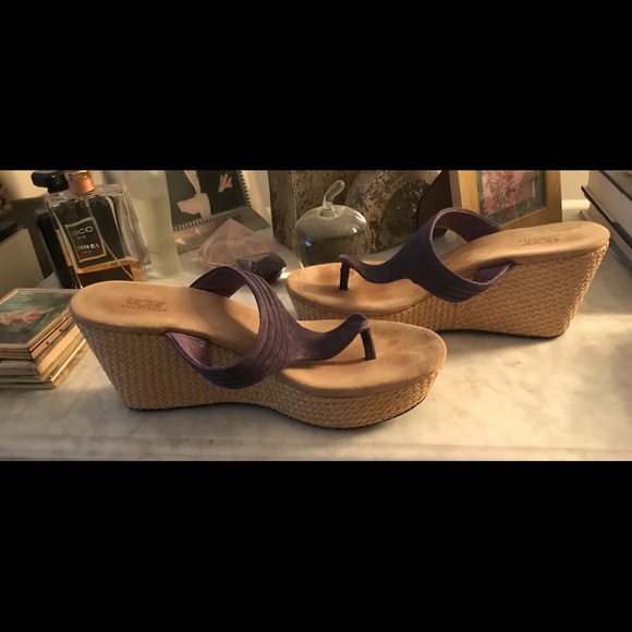 UGG Shoes - UGG Australia purple suede 3” Summer wedge sandals